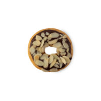 Chocolate almonds donut cutout, Png file