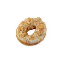 White chocolate almonds donut cutout, Png file