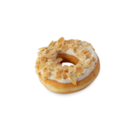 White chocolate almonds donut cutout, Png file