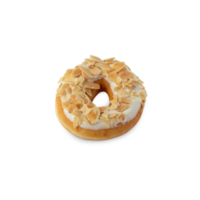 White chocolate almonds donut cutout, Png file