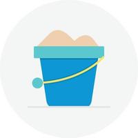 Sand Bucket Flat Circle vector