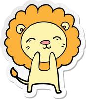 sticker of a cartoon lion vector