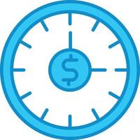 Time Of Money Line Filled Blue vector