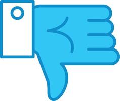 Dislike Line Filled Blue vector