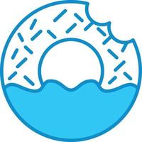 Doughnut Line Filled Blue vector