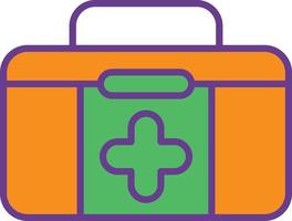 First Aid Box Line Filled Two Color vector