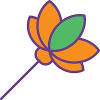 Lotus Line Filled Two Color vector