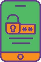 Unlock Mobile Line Filled Two Color vector