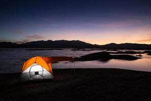 tent   at twilight photo