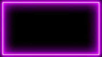 fundo de loop de quadro de retângulo de efeito neon 4k
