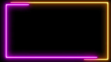 Neon effect rectangle frame Loop background 4K video