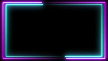neon effect rechthoek frame lus achtergrond 4k