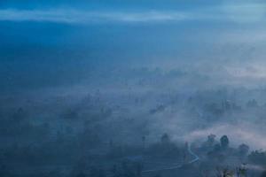 fog and cloud mountain valley sunrise landscape photo