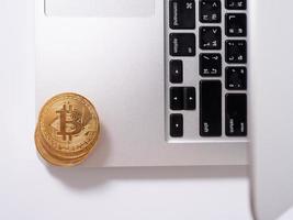 Bitcoin-Cash Digital cryptocurrency on notebook photo