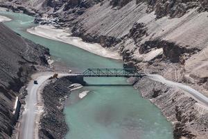 Confluence of Zanskar and Indus rivers photo