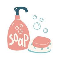 Liquid soap bottle cute vector elements.