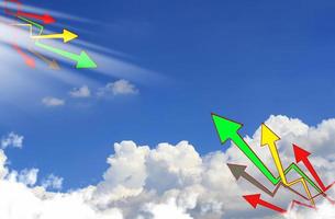 graph show different direction by high move to the sky photo
