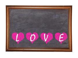 Blackboard with Love Heart Message written with Chalk photo