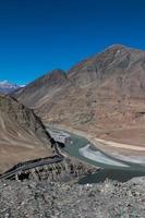 Confluence of Zanskar and Indus rivers photo