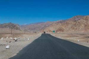 High altitude road in mountains photo