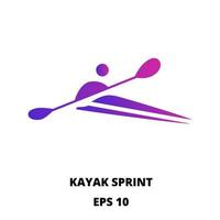 Canoe sprint sport kayak logo vector