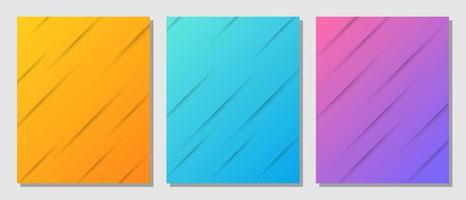 Abstract set gradient with diagonal shadow lines background. vector