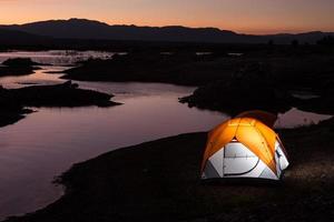 tent   at twilight photo