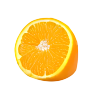 half cut orange. Orange slice. healthy food. clipping path png