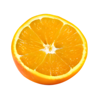 arancia tagliata a metà. fetta d'arancia. cibo salutare. tracciato di ritaglio png