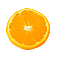 halb geschnitten orange. Orangenscheibe. gesundes Essen. Beschneidungspfad png