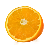 arancia tagliata a metà. fetta d'arancia. cibo salutare. tracciato di ritaglio png