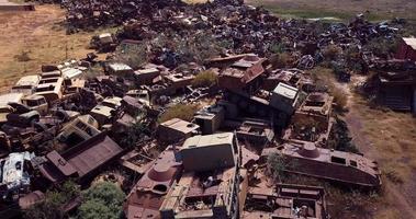 Aerial View to the Tank Grave near Asmara, Eritrea video