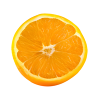 half cut orange. Orange slice. healthy food. clipping path png