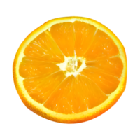 halb geschnitten orange. Orangenscheibe. gesundes Essen. Beschneidungspfad png