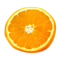 media naranja cortada. rodaja de naranja. comida sana. trazado de recorte png