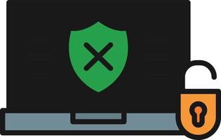 Unprotected Line Filled vector