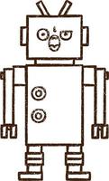 Robot Charcoal Drawing vector