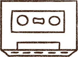 Cassette Tape Charcoal Drawing vector