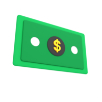 icône de commerce électronique dollar argent papaer illustration 3d png