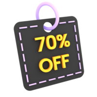 3d discount 70 80 90 off sale tag icon ecommerce illustration png