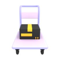 3d cart trolley with two cardboard boxes icon ecommerce illustration png