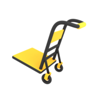 3d Luxury empty delivery trolley shipping icon ecommerce illustration png