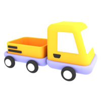 illustrazione di e-commerce dell'icona di spedizione dell'auto di consegna vuota gialla 3d png