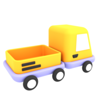 3d ilustração de comércio eletrônico de ícone de transporte de carro de entrega vazio amarelo png