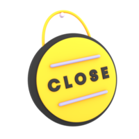 3d close signboard on the window icon e-commerce illustration png