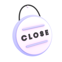 3d closed signboard icon e-commerce illustration png