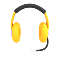 icône de commerce électronique illustration casque jaune 3d png