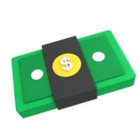 icono de comercio electrónico paquete de dinero en dólares ilustración 3d png
