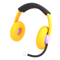 3d yellow headphone illustration ecommerce icon png