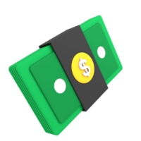 icono de comercio electrónico paquete de dinero en dólares ilustración 3d png